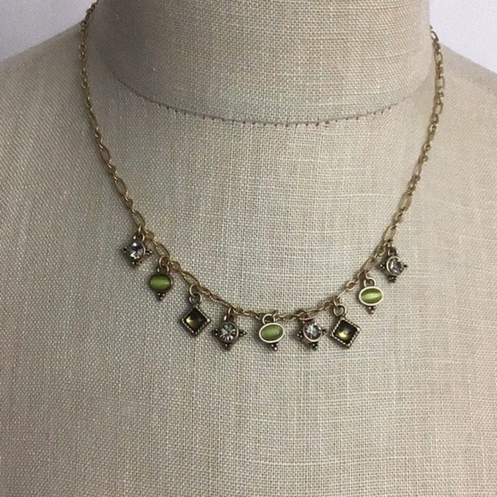 NWT Lia Sophia Goldtone Charm Necklace 16-19-1/2”